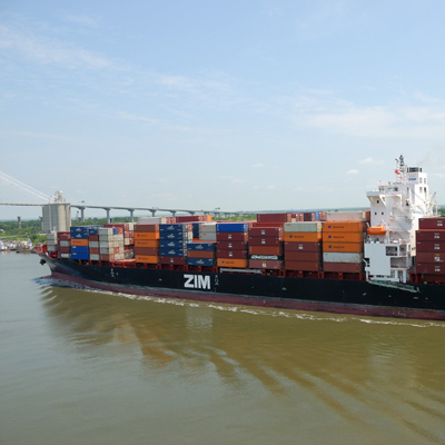 Cargo container ship baner